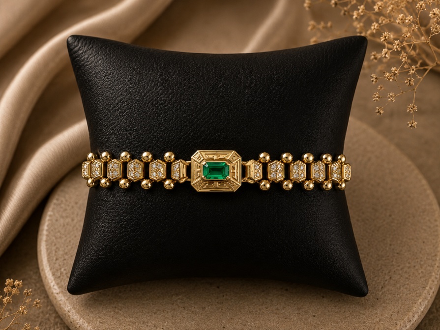 Elegancia Esmeralda en Oro Puro